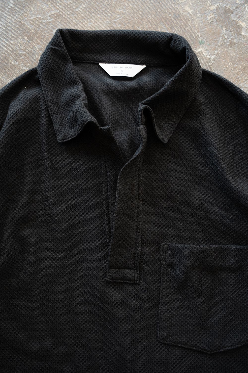 【26SS】コットン×ポリエステルスキッパーカットソー(BLACK)