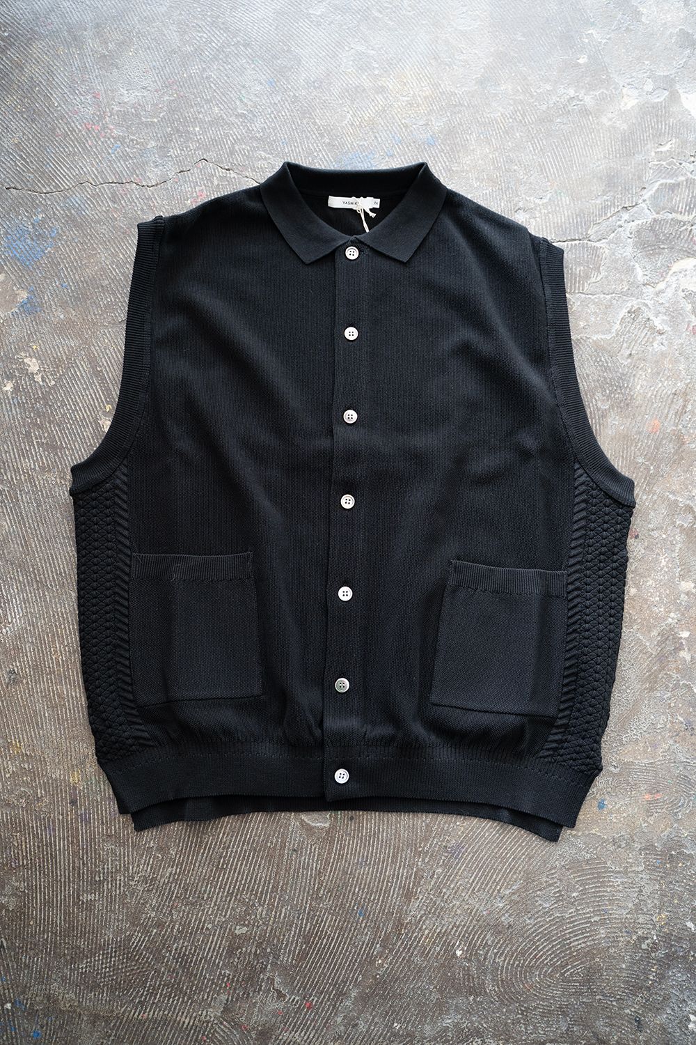 YASHIKI - 【25SS】Kinkai collar Vest(BLACK) | Salty