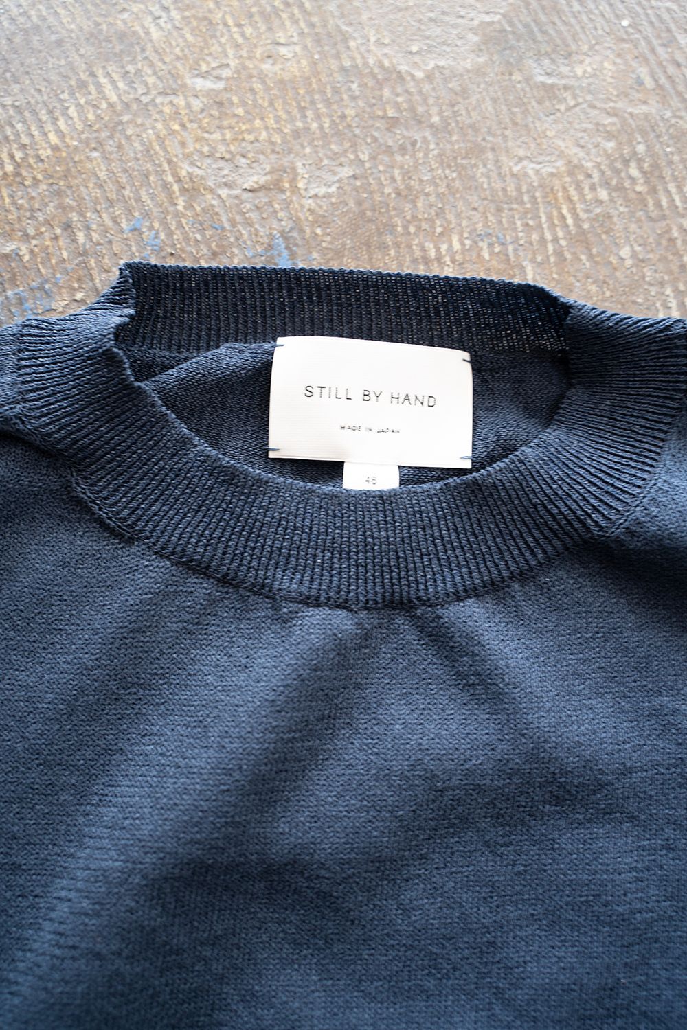 【ラスト1点】和紙混サドルショルダーニット(NAVY)