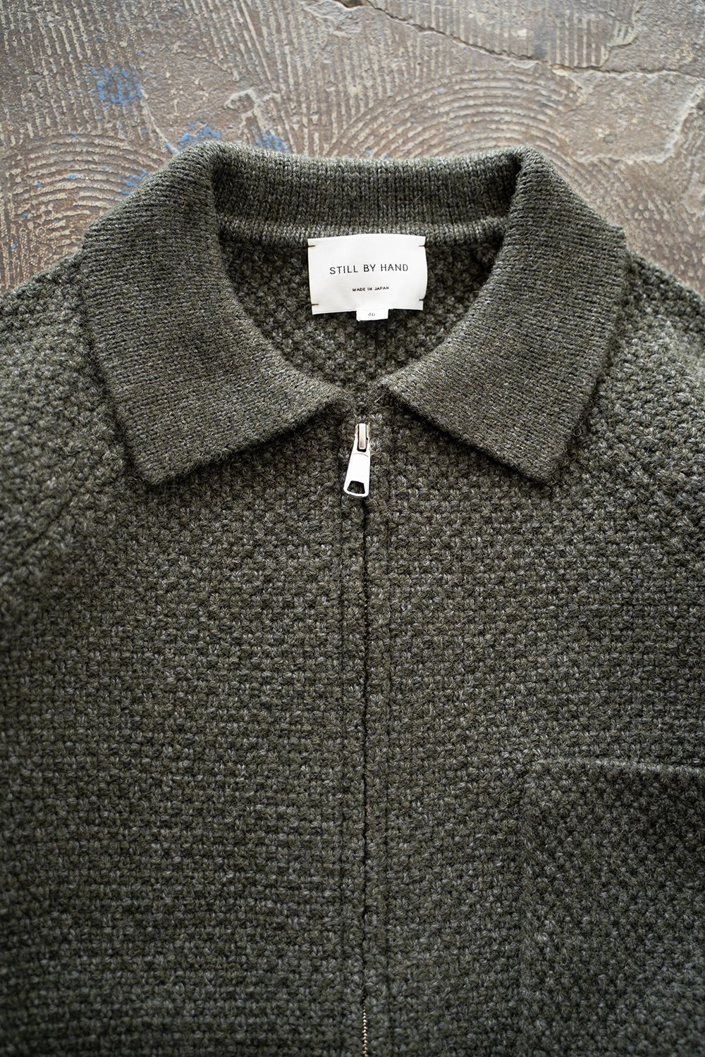 【25AW】5Gニットジップブルゾン(MELANGE KHAKI)
