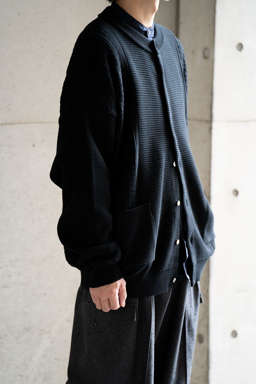 YASHIKI ヤシキ　Shigure Cardigan BLACK サイズ2