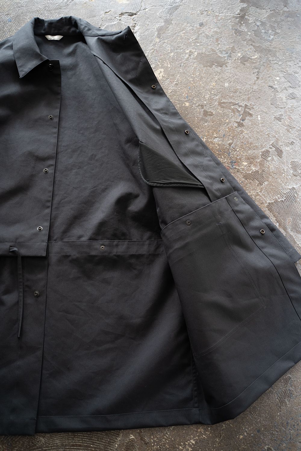 【25AW】Cotton Typewriter 2WAY Coat/コットンタイプライター2WAYコート(BLACK NAVY)