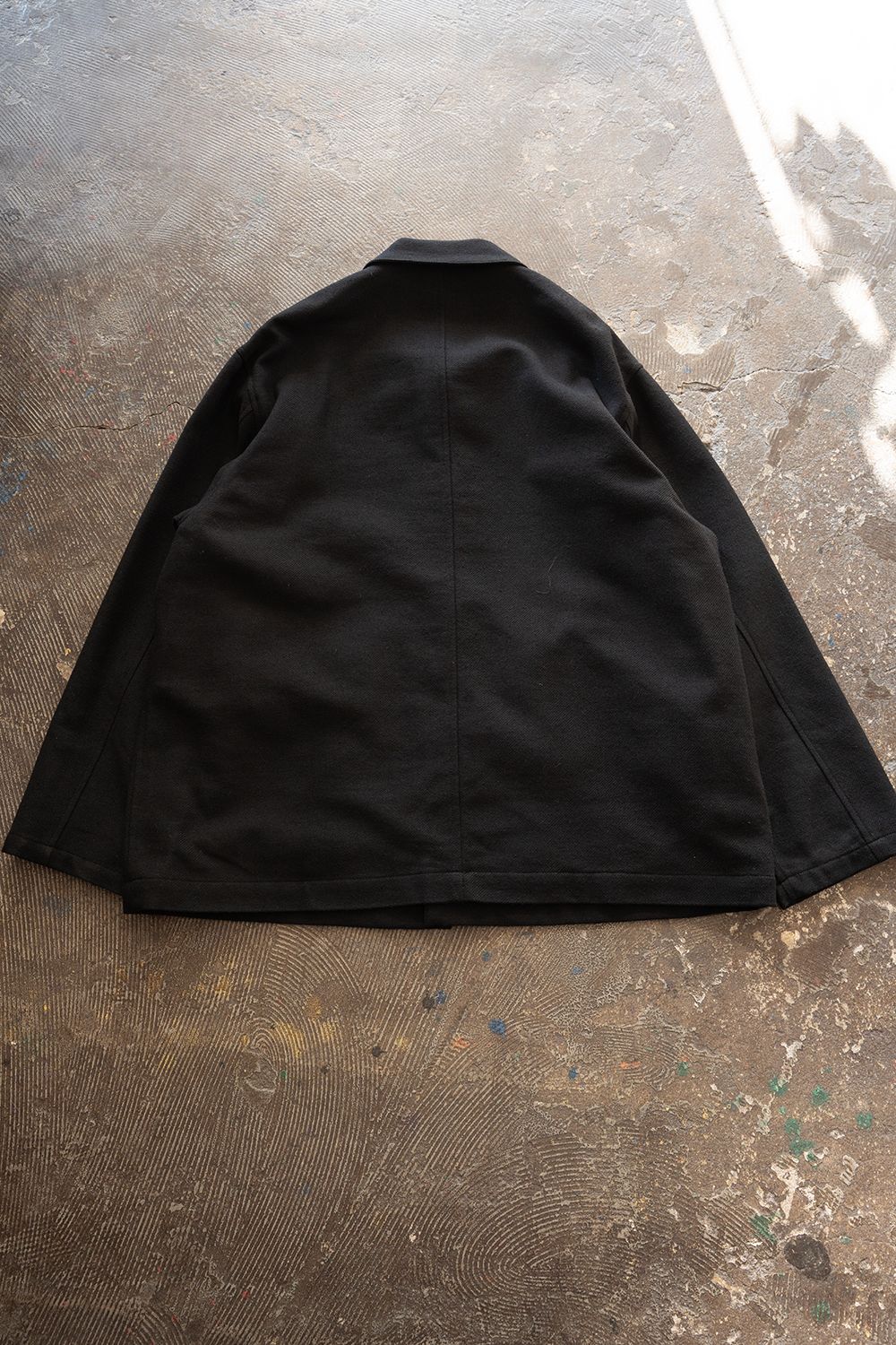 【26AW】コットン×ウールカルゼカバーオール(BLACK)