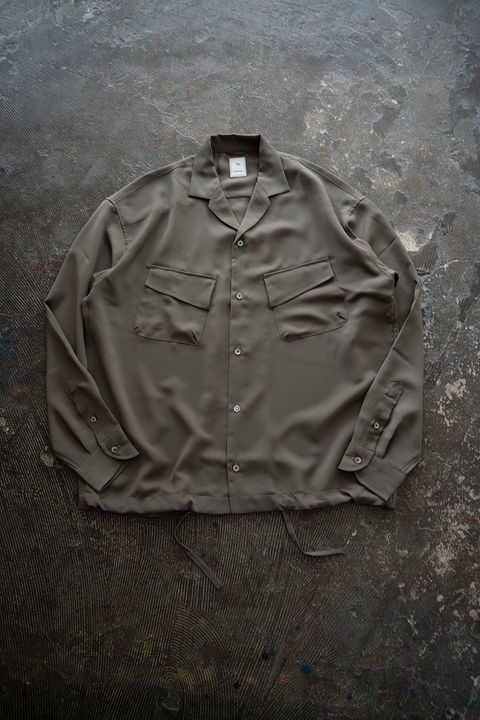 【26SS】PE Drape Fatigue Shirt/ポリエステルドレープファティーグシャツ(KAHKI)