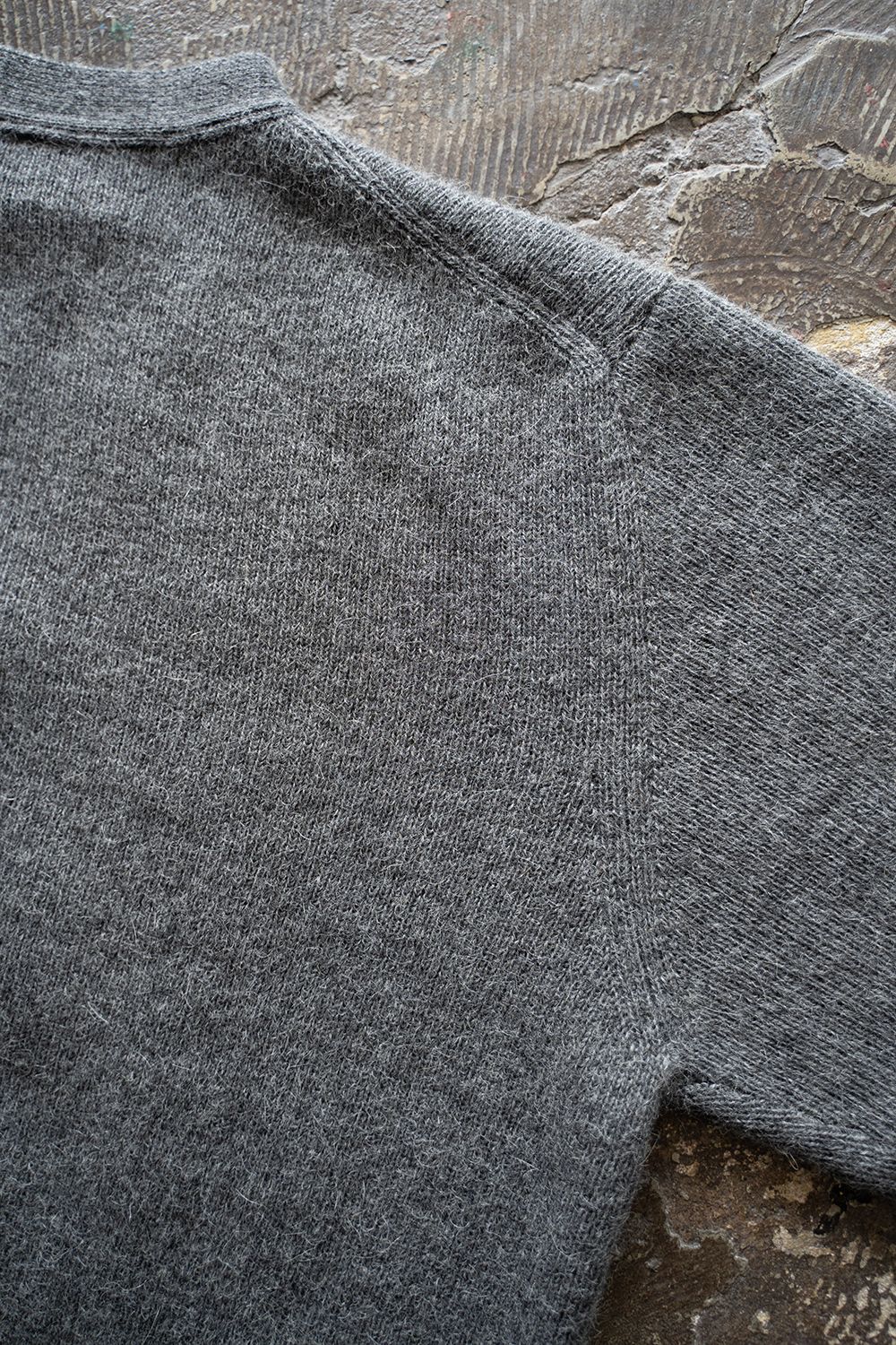 【24AW】アルパカ片畦編みカーディガン(GRAY)