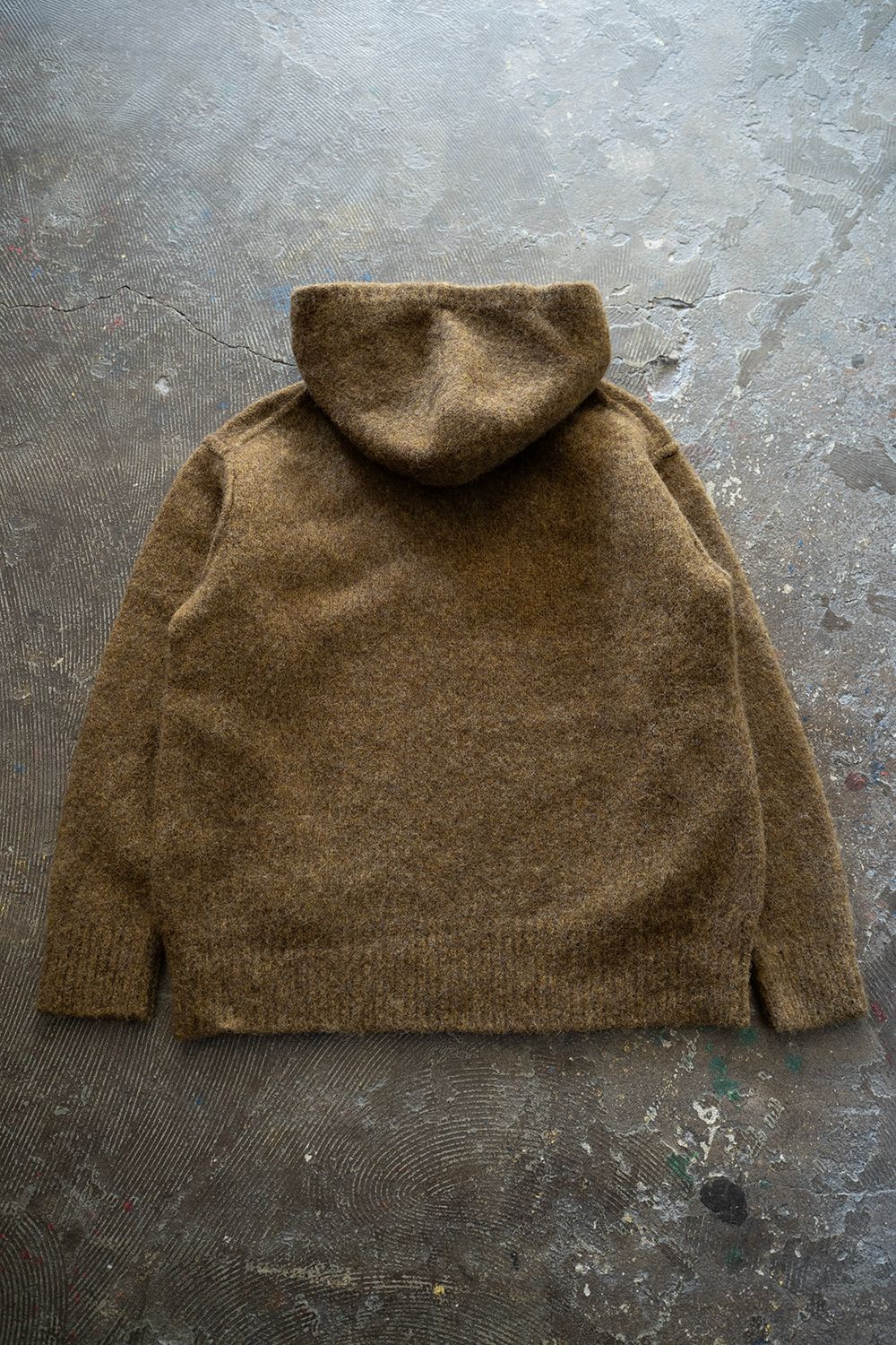 【ラスト1点】brushed yak/Shetland wool hoodie balaclava(MARRON)