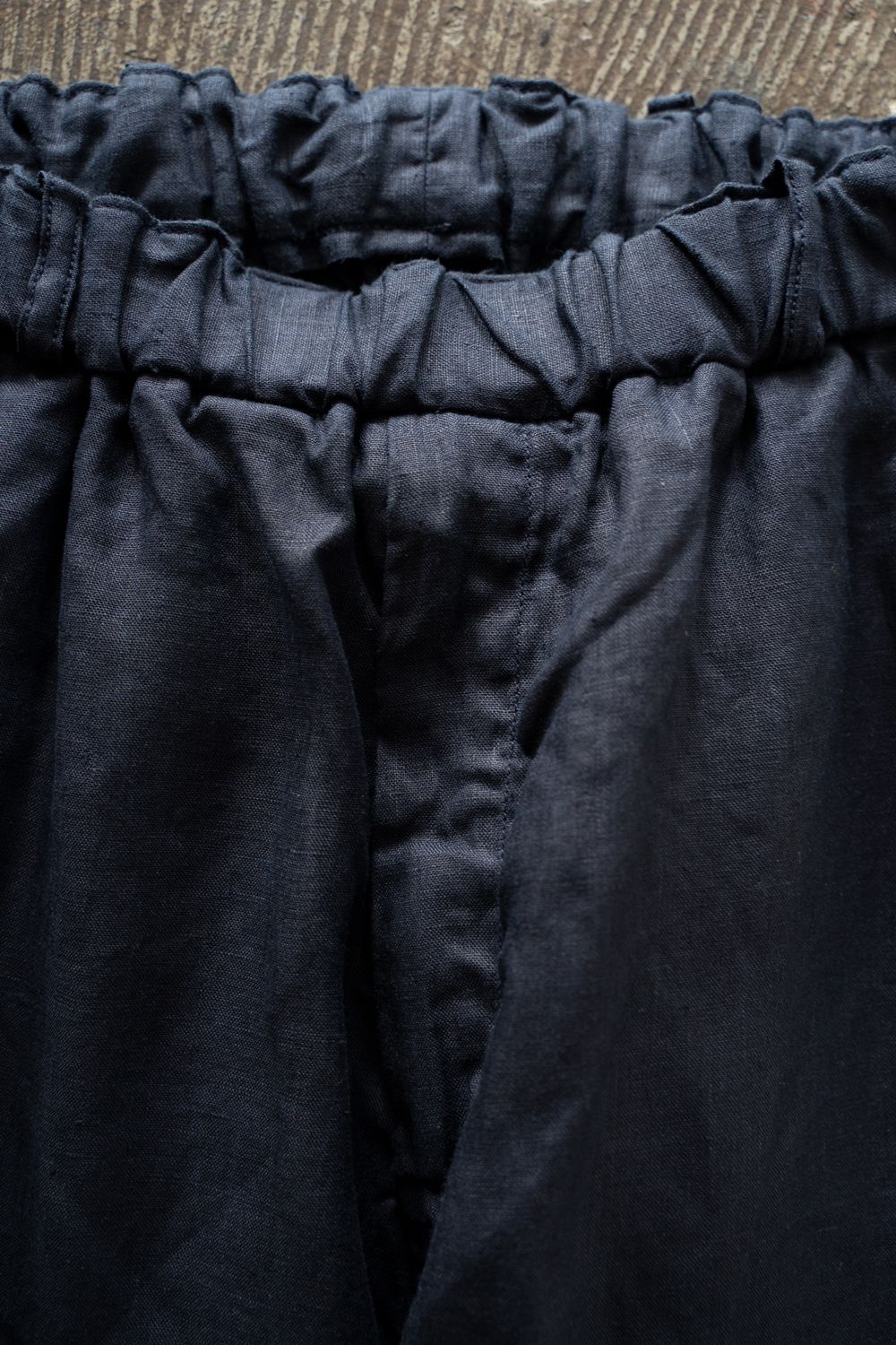 大麻ワイドパンツ(濃紺)