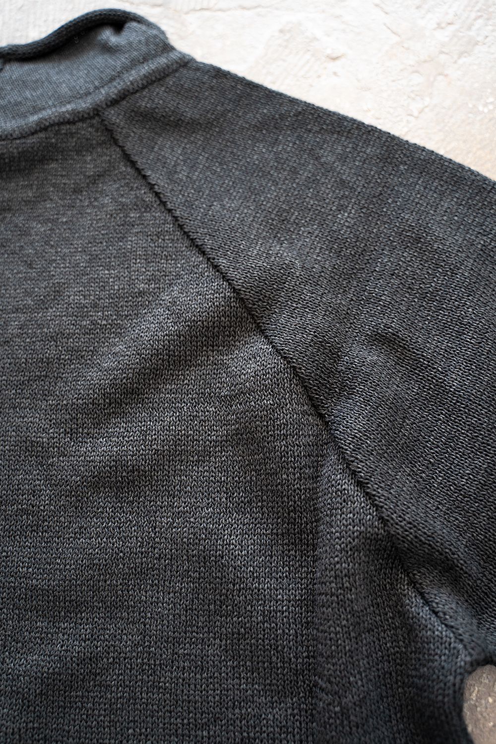 【ラスト1点】2Way Roll Neck Knit Pullover/和紙混2WAYロールネックニット(BLACK)