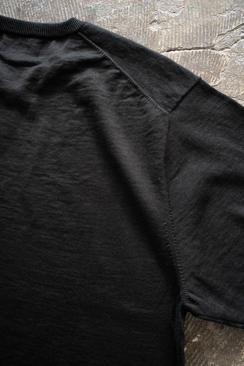 【ラスト1点】【25SS】リネン×コットンニットTee(BLACK)
