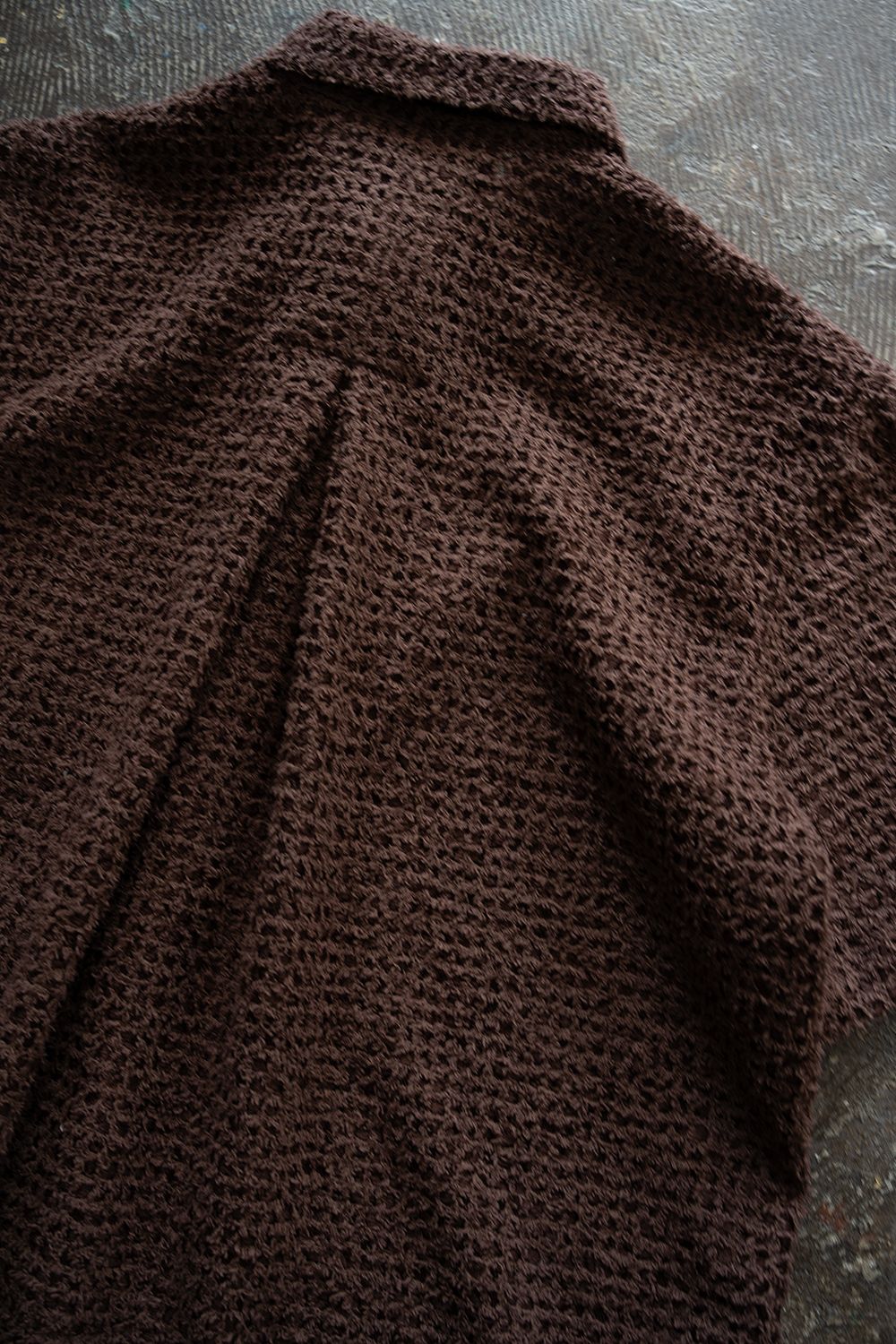 【ラスト1点】【26SS】Feather Lace S/S Shirt/フェザーレースショートスリーブシャツ(BROWN)