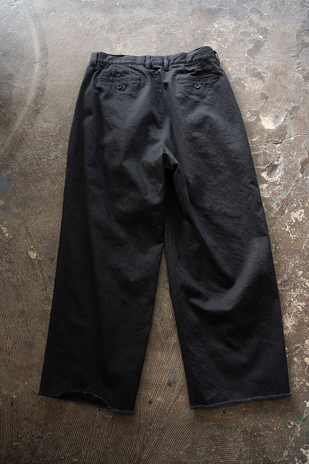 【26SS】2-Tack Cutoff Wide Denim Pants/2タックカットオフワイドデニムパンツ(BLACK)