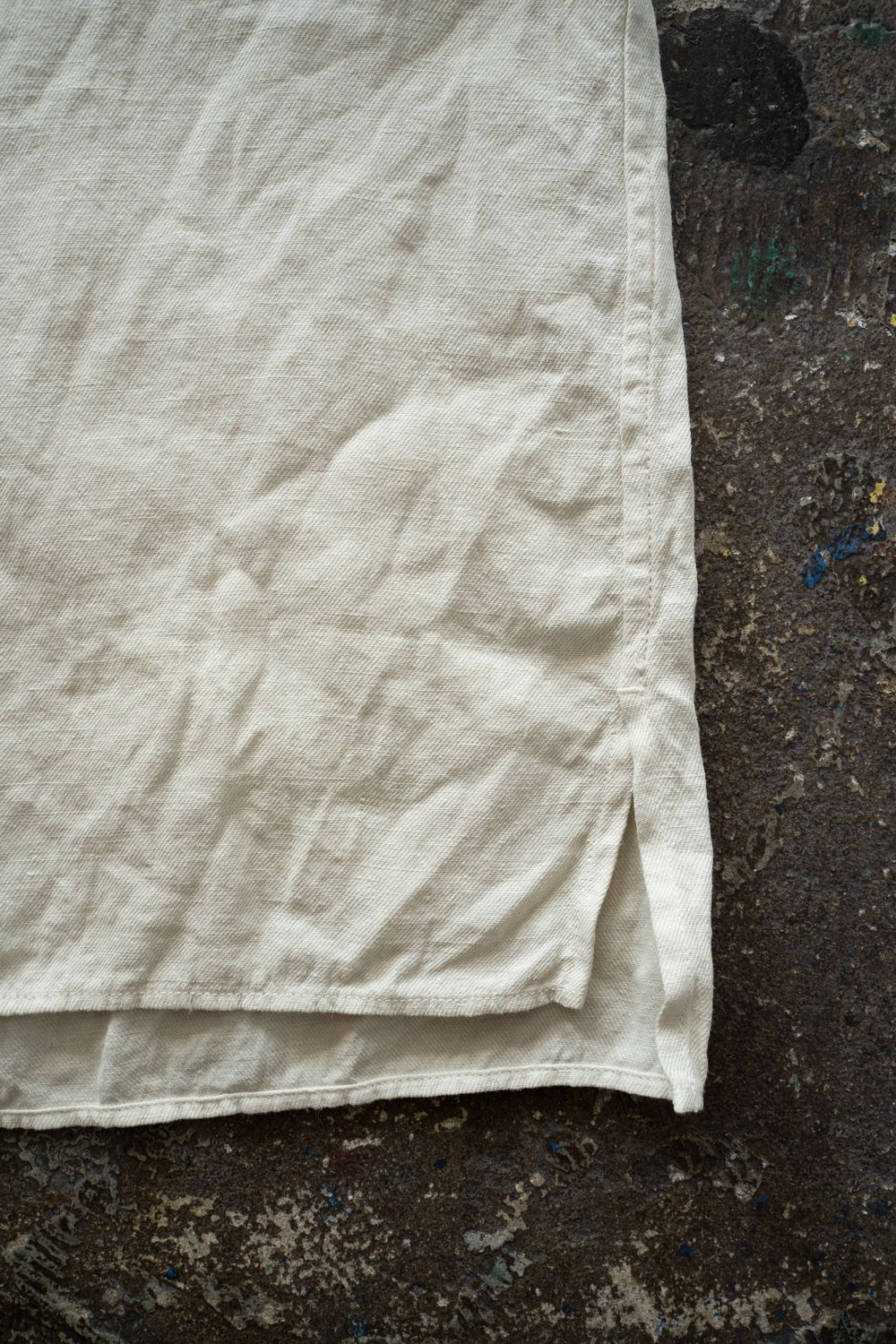 和紙大麻シャツ(ベンガラ白)