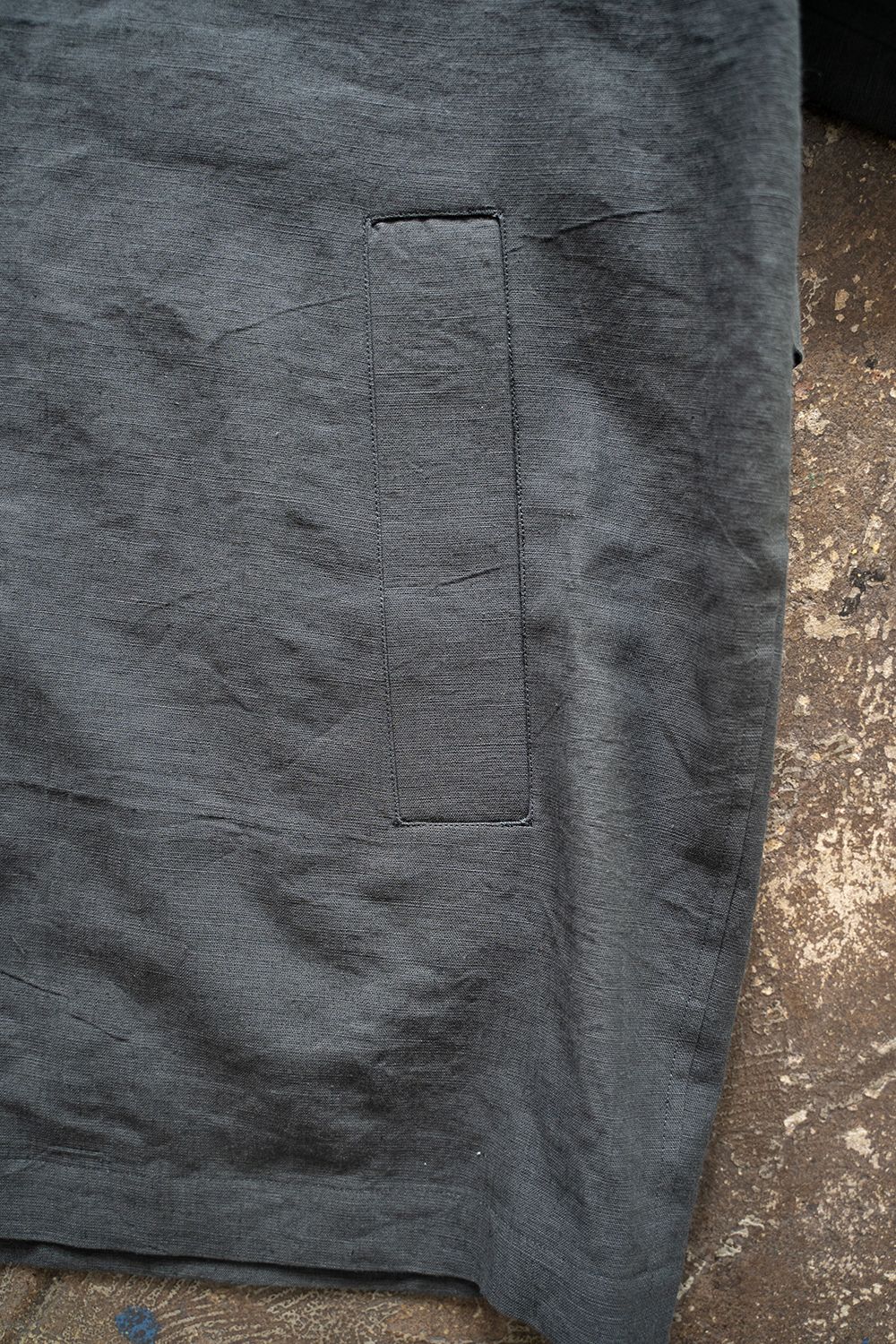 【ラスト1点】【25SS】コットン×リネンステンカラーハーフコート(BLUE CHARCOAL)