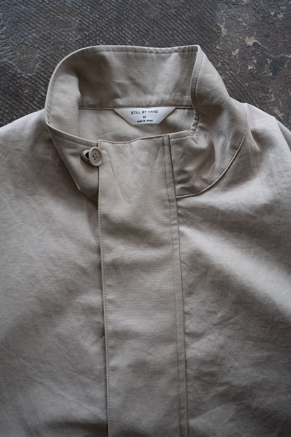 【26SS】コットン×リネンスタンドカラーブルゾン(TAUPE)