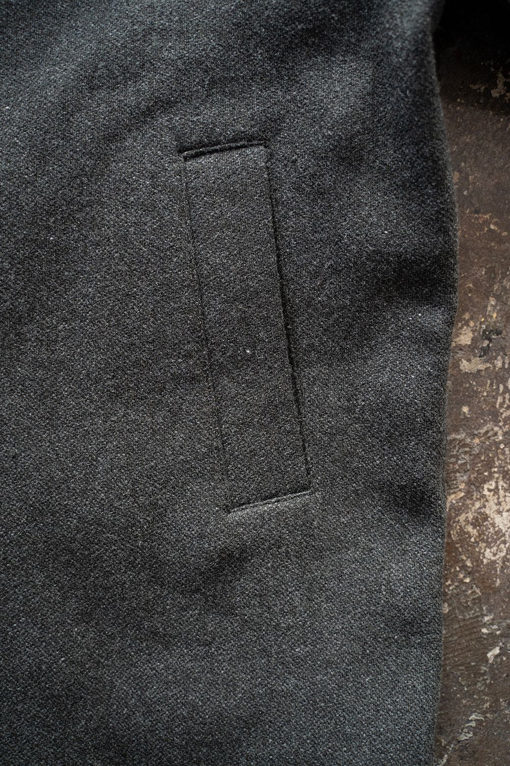 【ラスト1点】【24AW】ウールツイードステンカラーハーフコート(KHAKI GRAY)