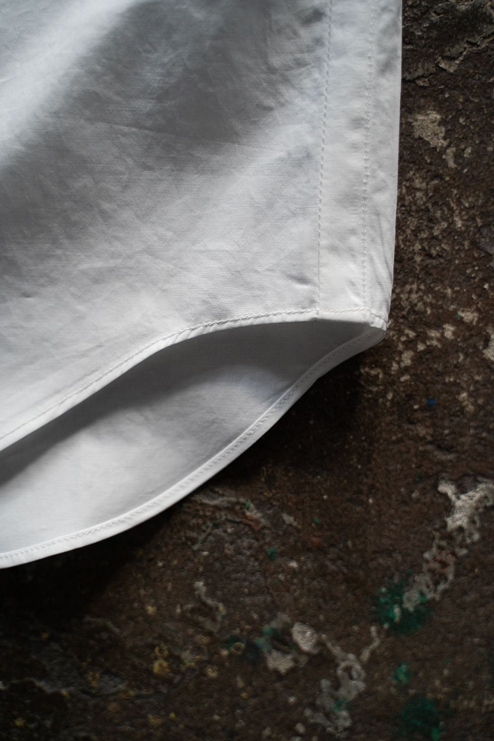 【ラスト1点】【25SS】リネン混バンドカラーシャツ(WHITE)