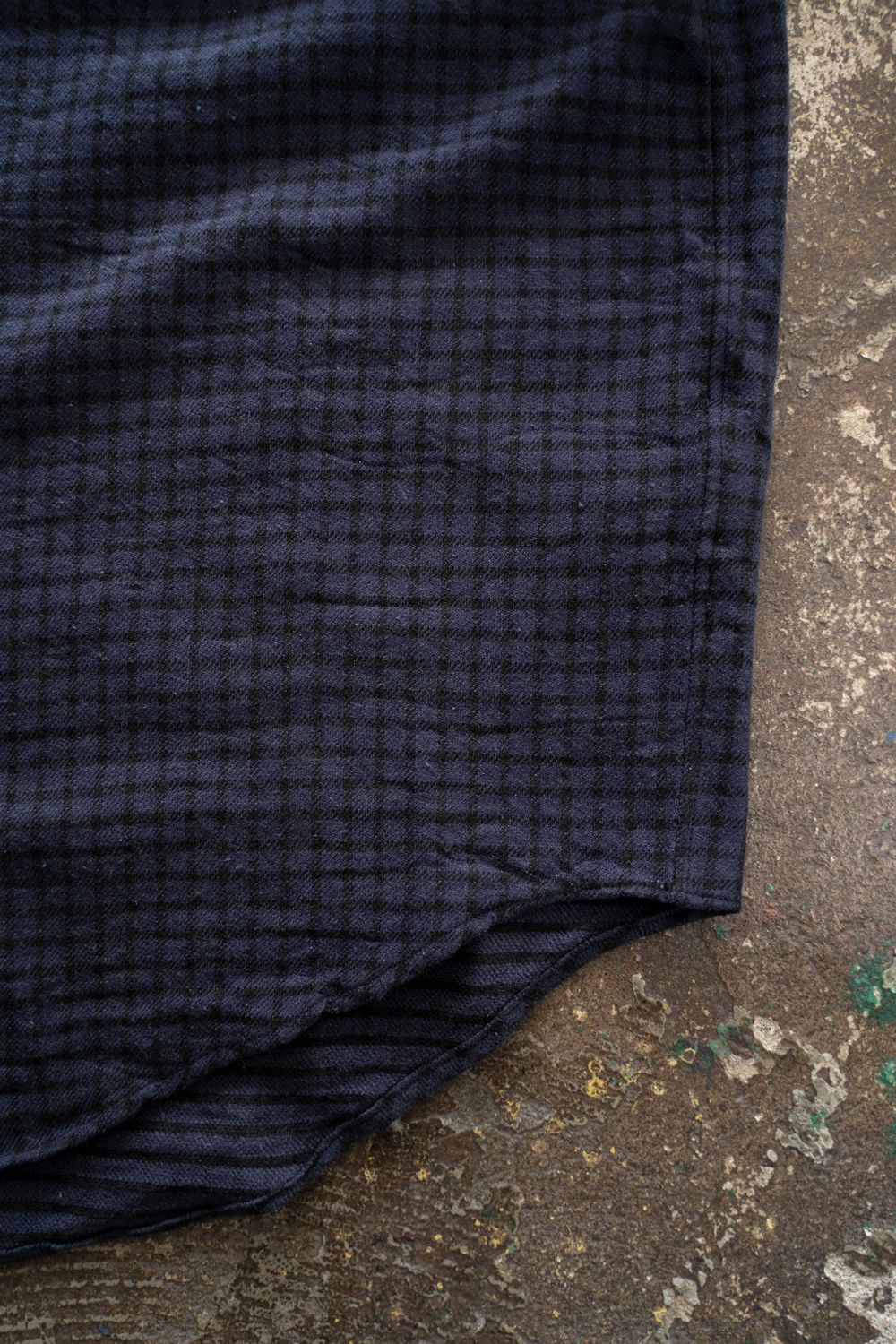 【ラスト1点】【25AW】Cotton Wool Silk Flannel Check Shirts(PURPLE×BLACK)
