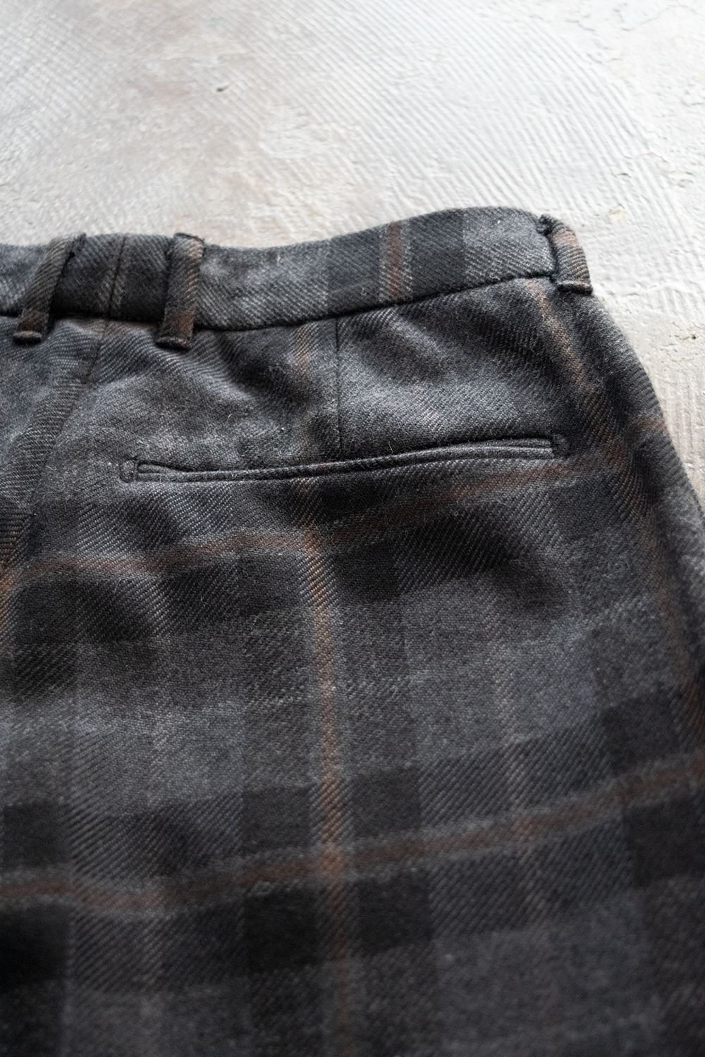 【ラスト1点】【20AW】C/W Plaid Double Tuck Pants(BROWN)
