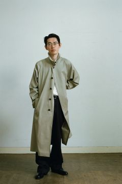 【ラスト1点】スビンコットンギャバジンバルマカンコート(BEIGE)