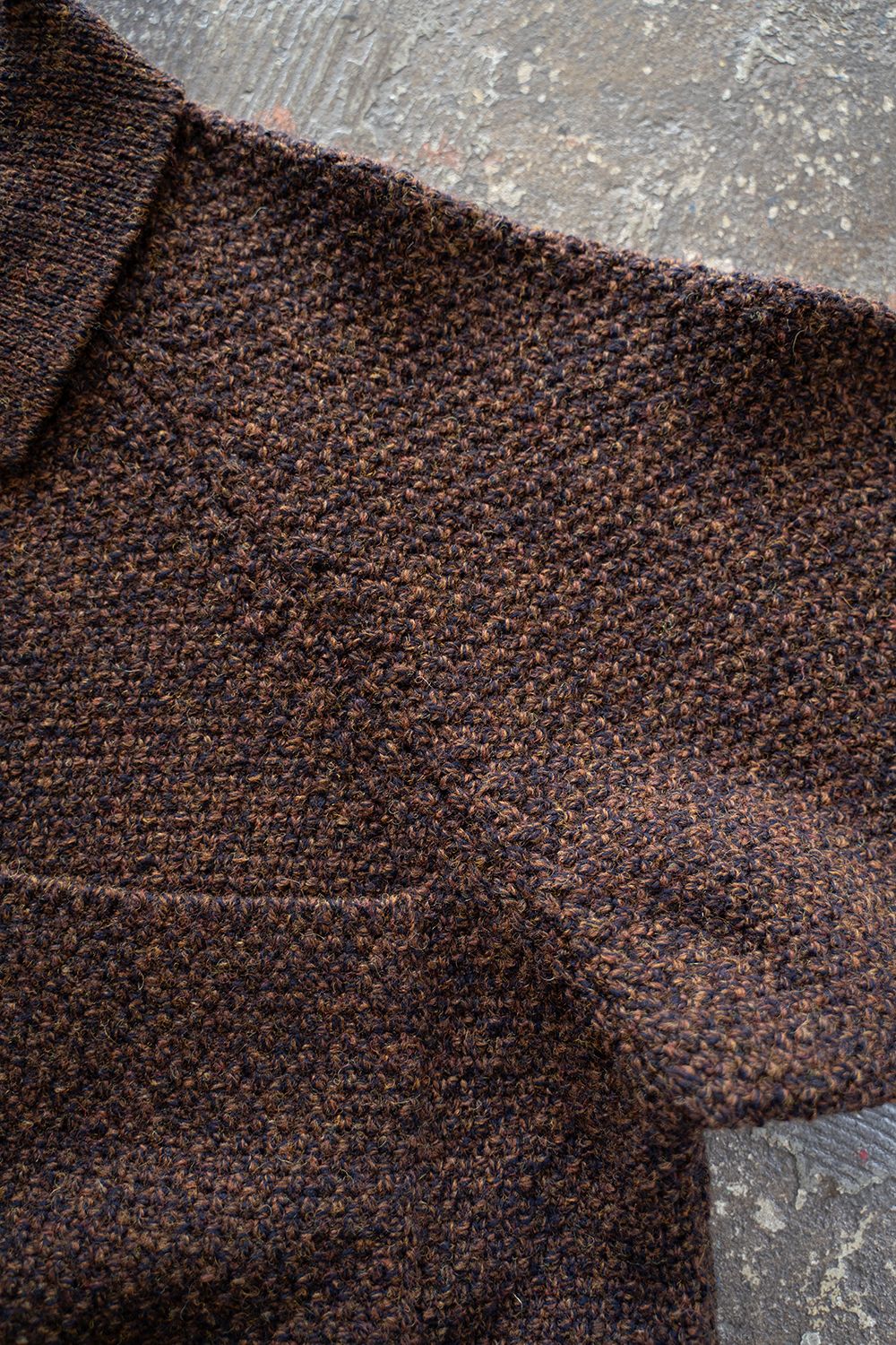 【25AW】5Gニットジップブルゾン(MELANGE BROWN)