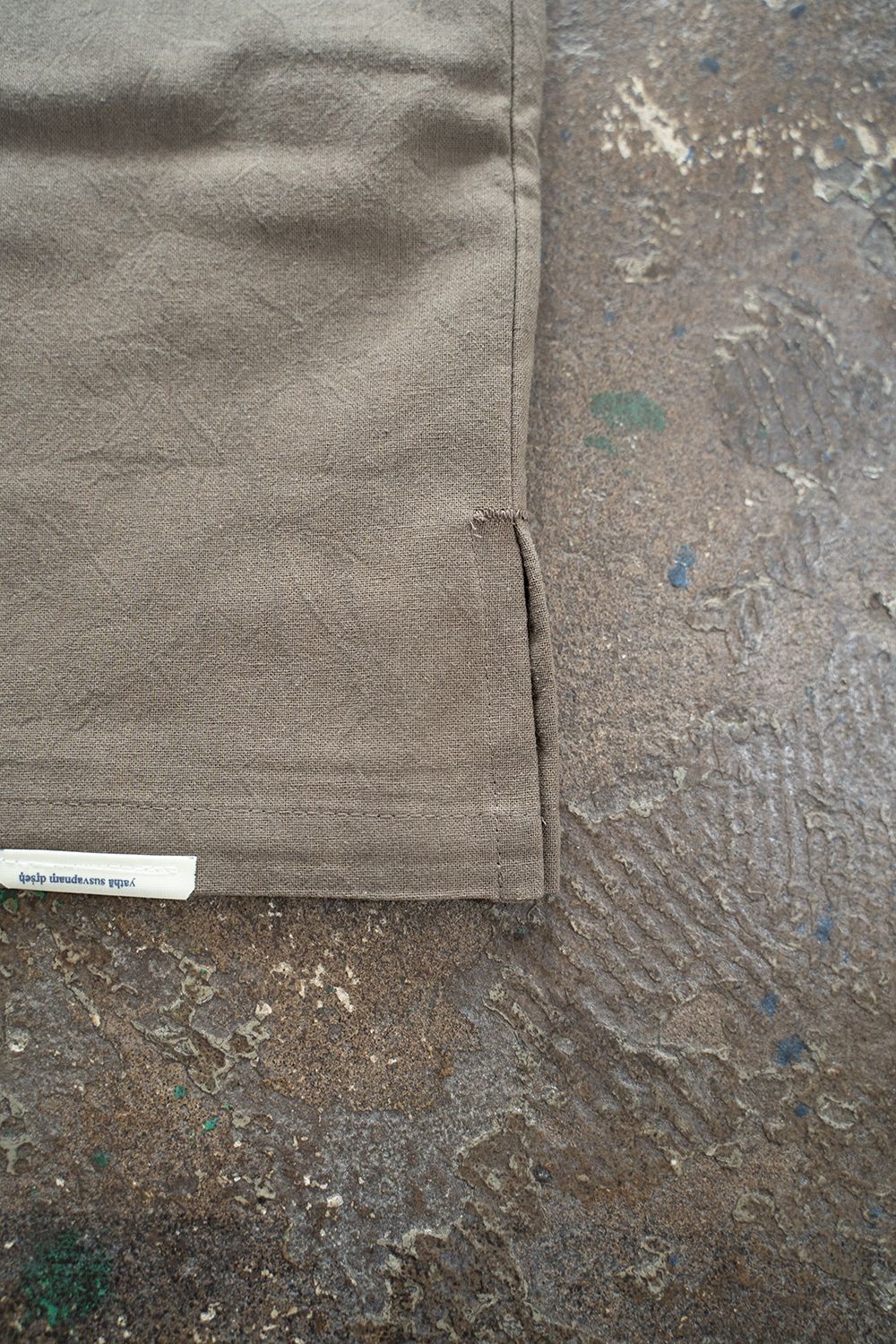 【ラスト1点】"square"pajama washed cotton(MOSS GRAY)【ユニセックス】【セットアップ】
