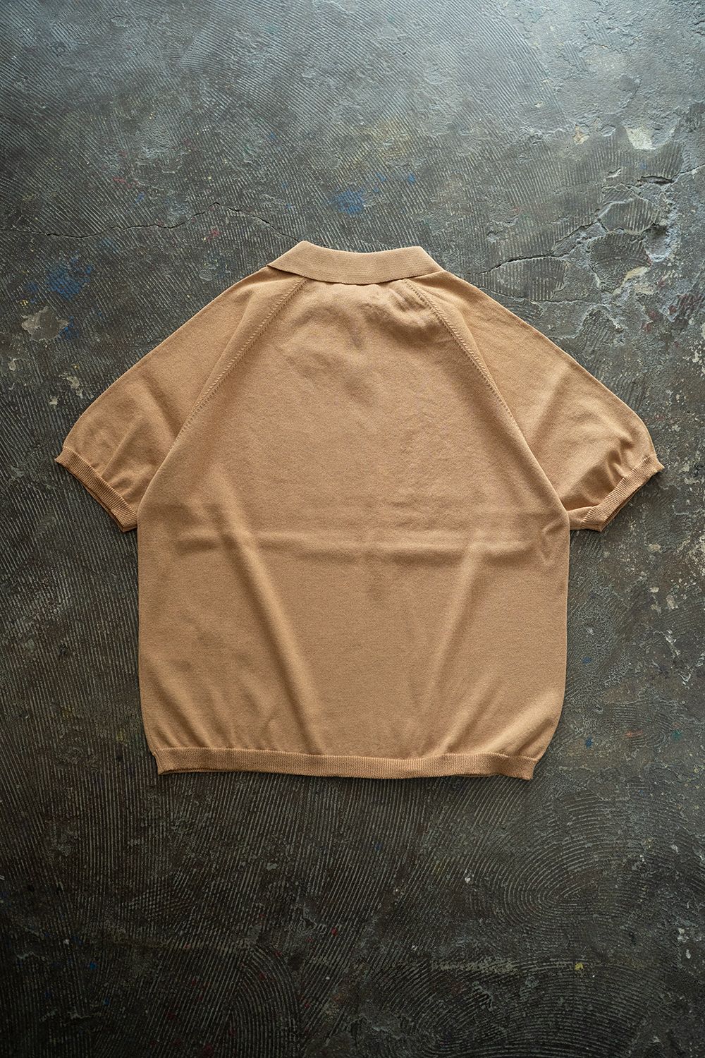 【ラスト1点】【25SS】和紙混12Gニットポロ(PALE ORANGE)