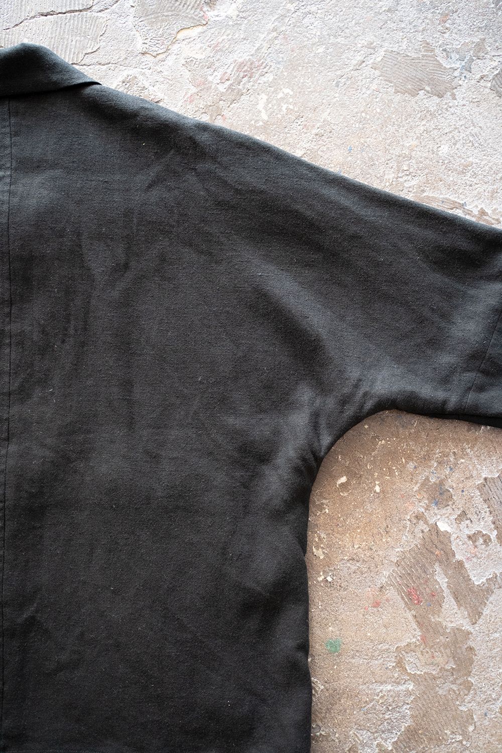 【ラスト1点】【22AW】ドルマンスリーブリネンオックスカバーオールジャケット(BLACK)
