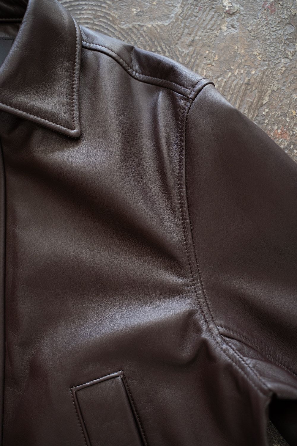 【ラスト1点】【24AW】Riding Leather Jacket/ライディングレザージャケット(BROWN)