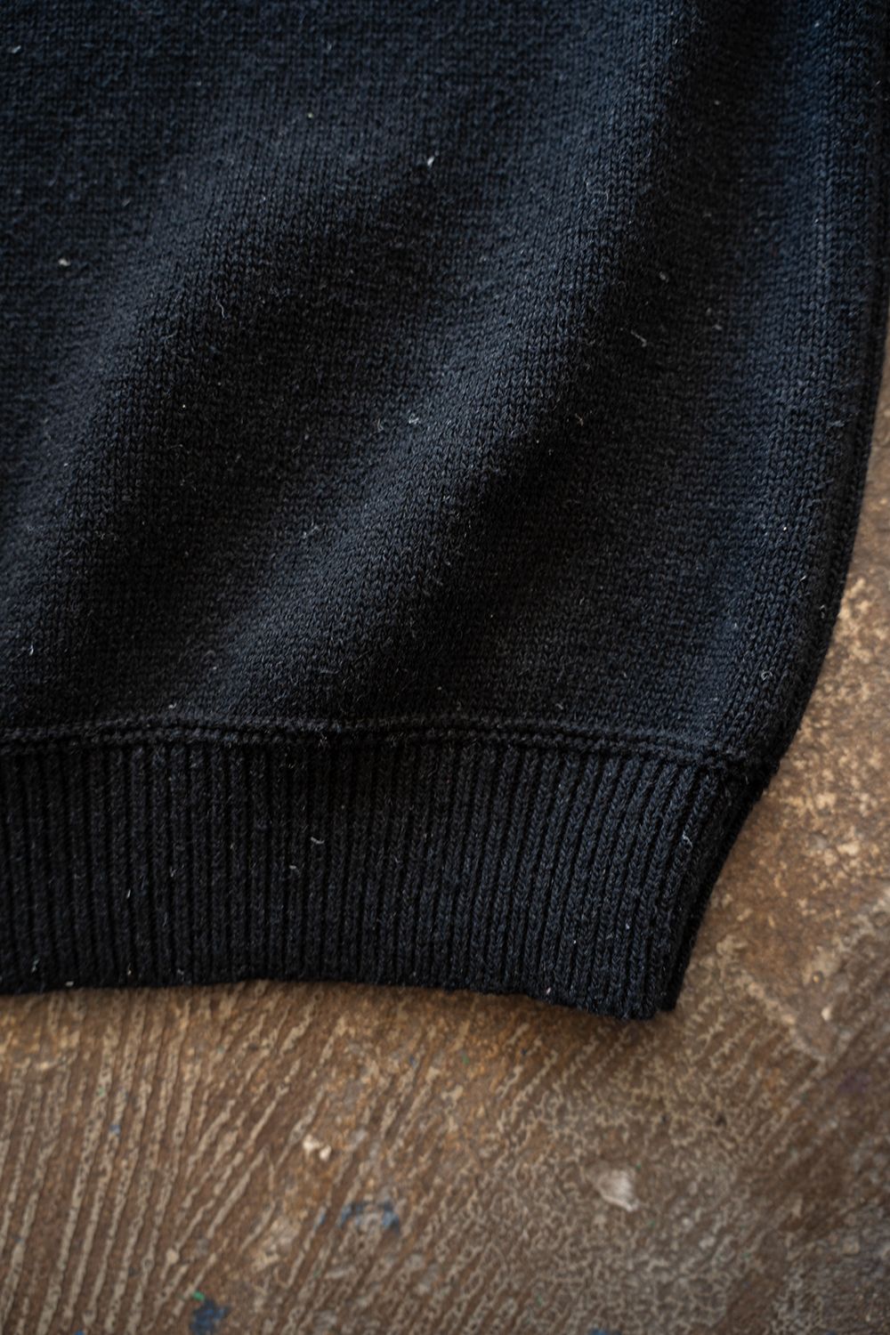 【ラスト1点】【25AW】シルク×コットンクルーネックニット(BLACK)