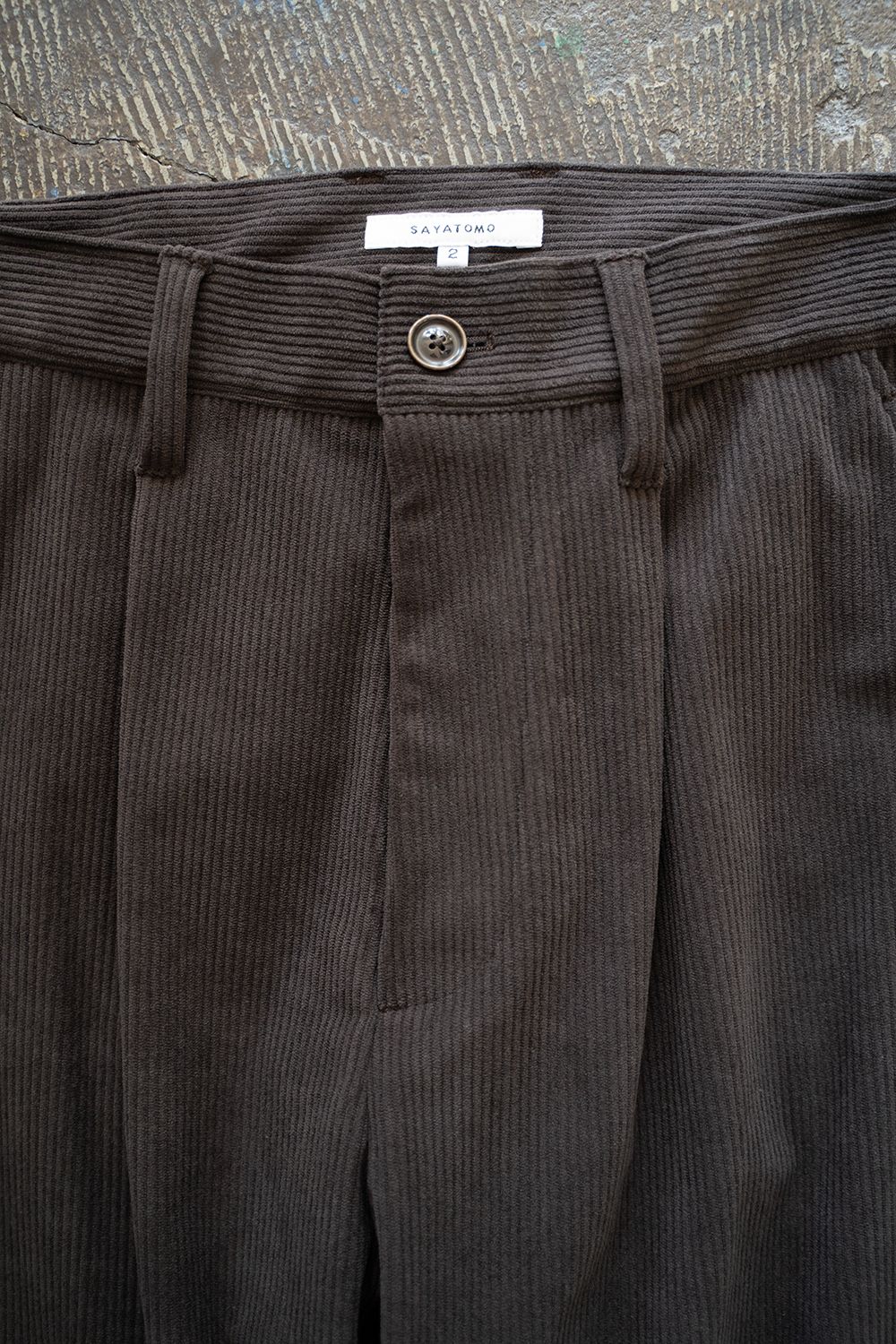 【ラスト1点】1-Tack Corduroy Bootcut Pants/1タックコーデュロイブーツカットパンツ(BROWN)