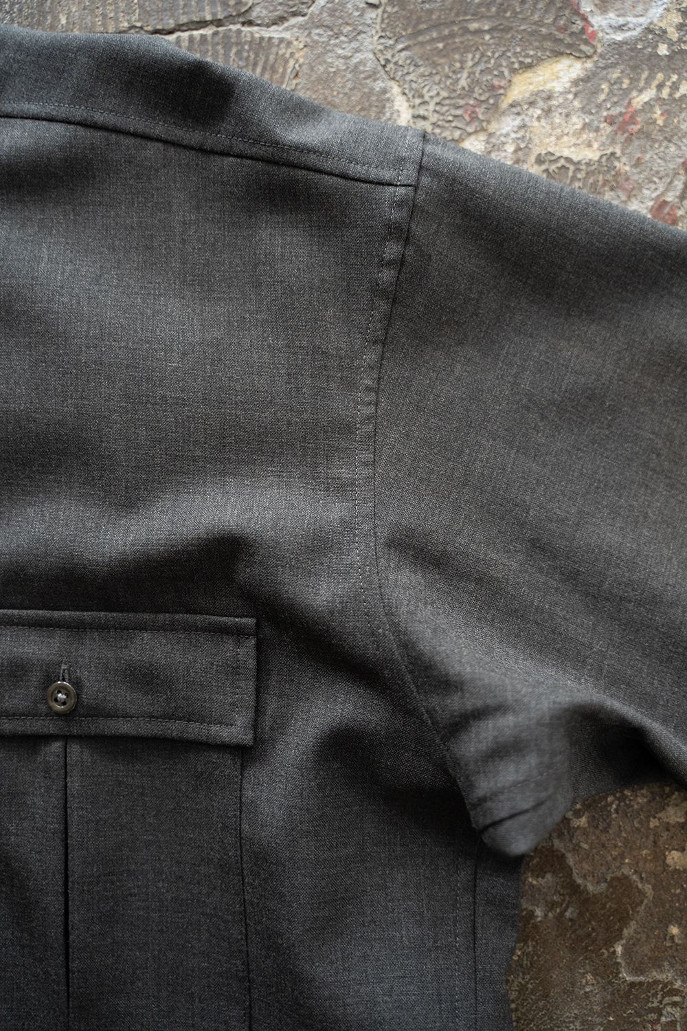 【ラスト1点】【24SS】Tropical Cloth Crop Shirt/トロピカルクロスクロップシャツ(CHARCOAL)