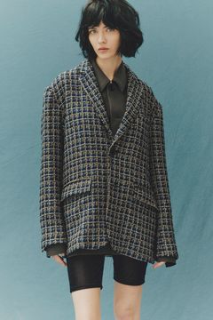 【ラスト1点】【26SS】Summer Tweed Tailored Jacket/サマーツイードテーラードジャケットジャケット(NAVY)