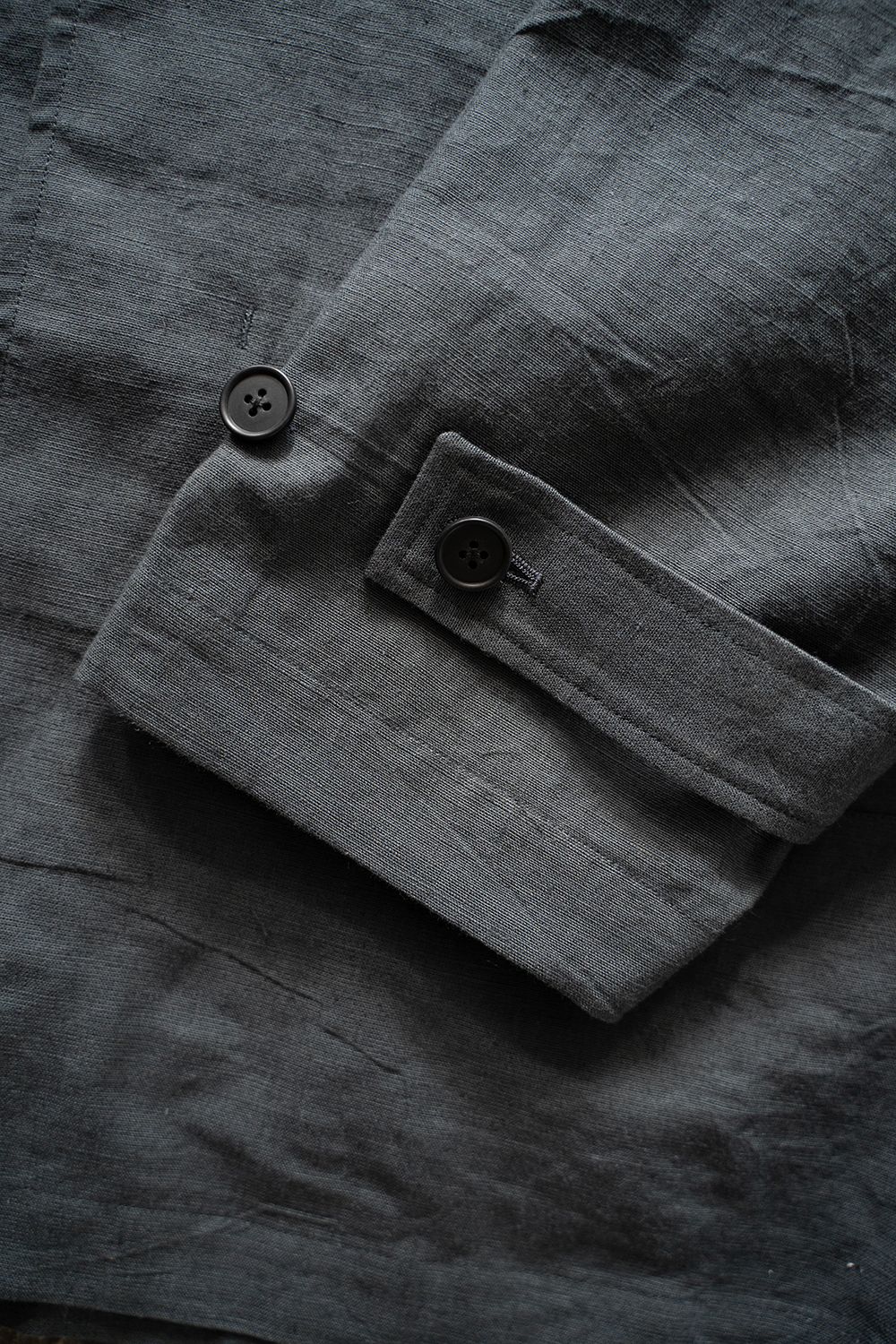 【ラスト1点】【25SS】コットン×リネンステンカラーハーフコート(BLUE CHARCOAL)