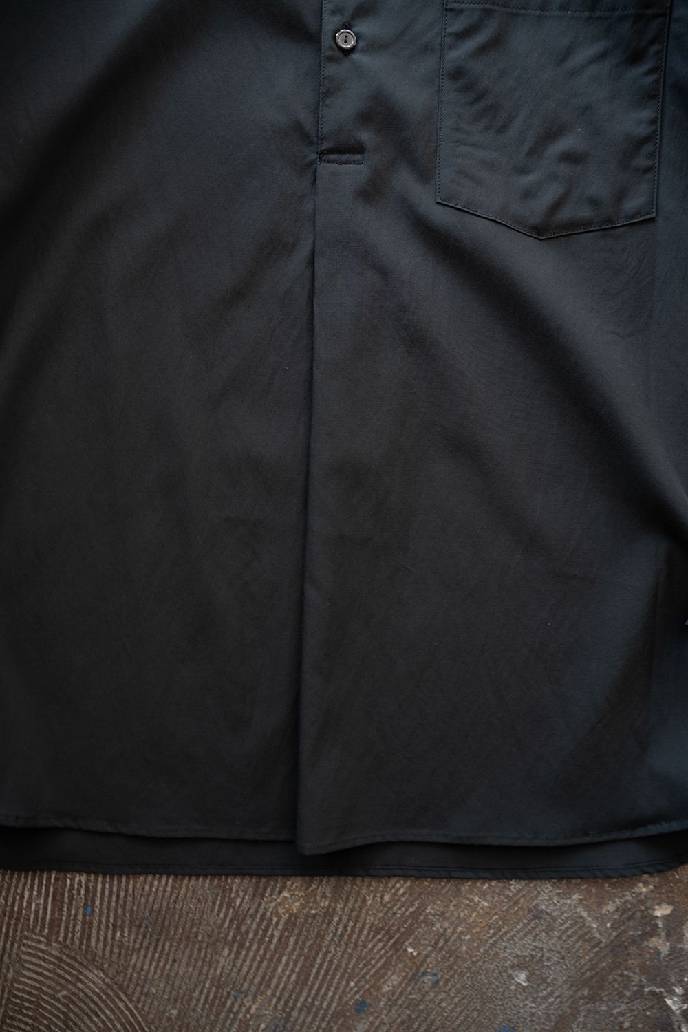 【26SS】キュプラ×コットンプルオーバーシャツ(INK BLACK)