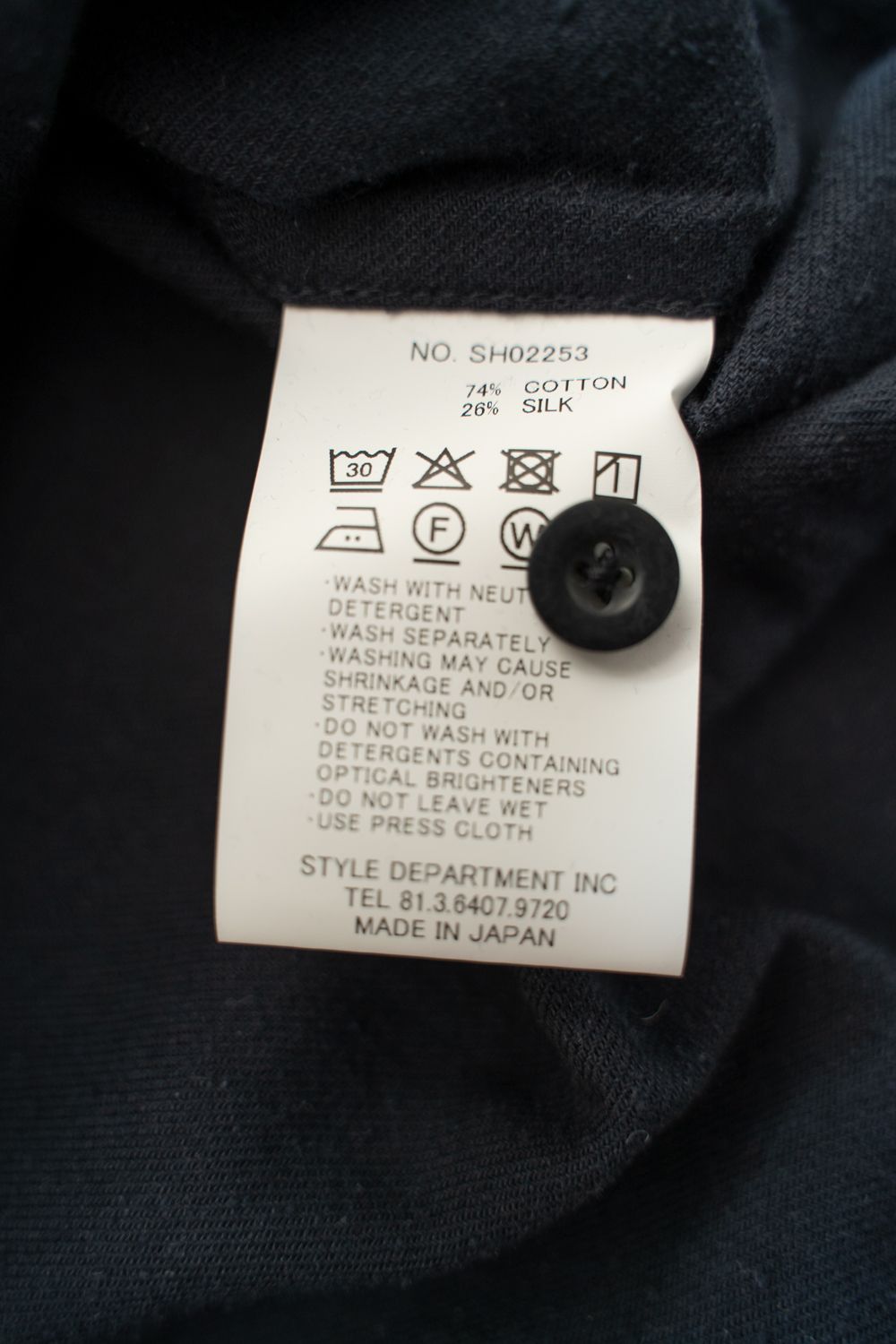 【ラスト1点】【25AW】極小襟コットン×シルクネップシャツ(BLACK NAVY)