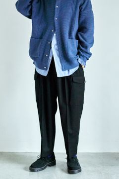 【ラスト1点】【22AW】2-Tack Flannel Cargo Pants/2タックフランネルカーゴパンツ(BLACK)