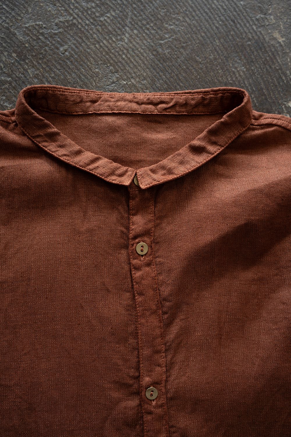 亜麻大麻ワイドシャツ(柿渋×ベンガラ)