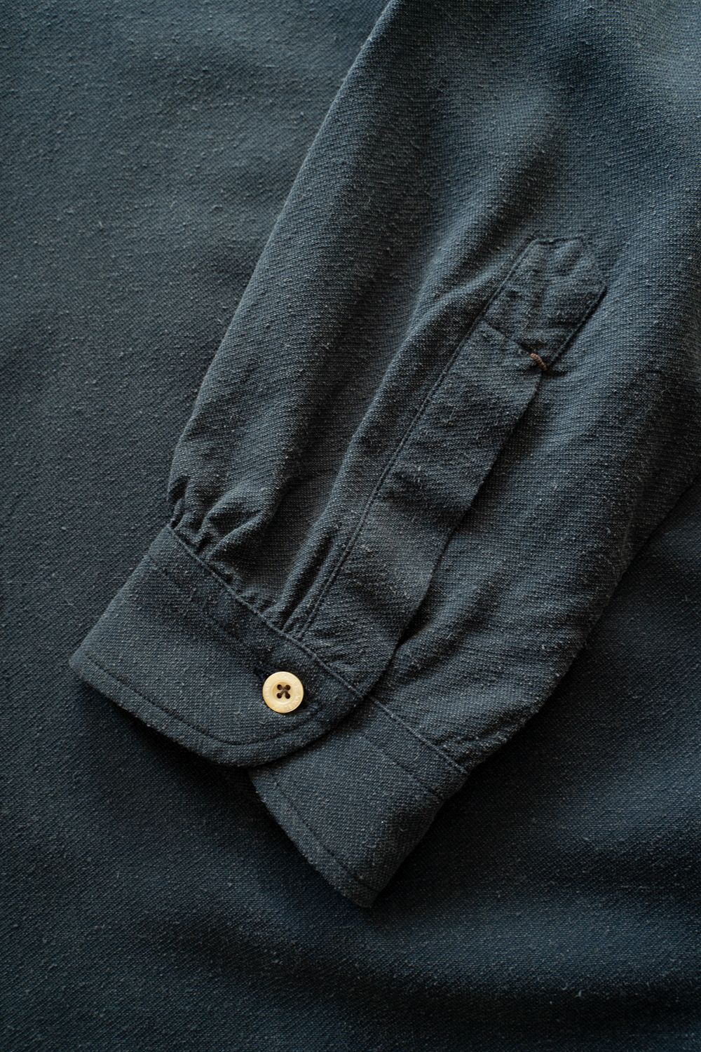 【ラスト1点】【25AW】Silk Nep Kersey Windsor Wide Collar Shirt(IRON BLUE)