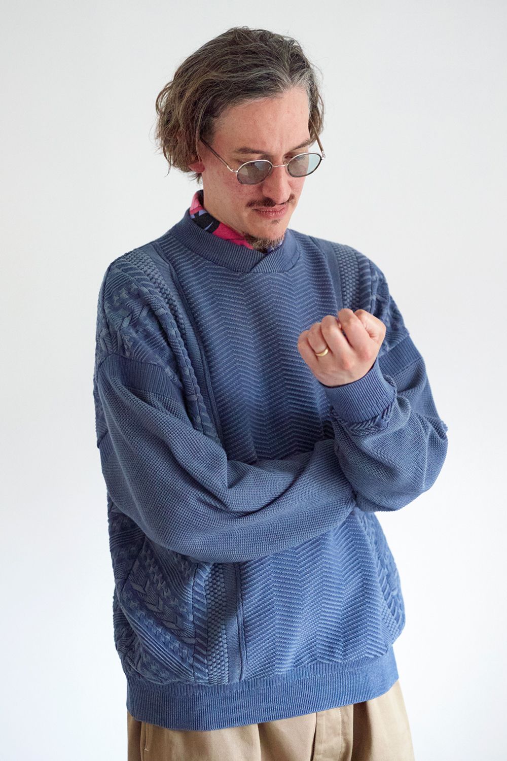 YASHIKI - 【23SS】Hanadoki Knit(SMOKY BLUE) | Salty