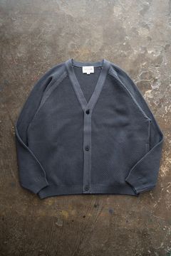 【ラスト1点】【24SS】擬麻コットン10Gカーディガン(SLATE BLUE)
