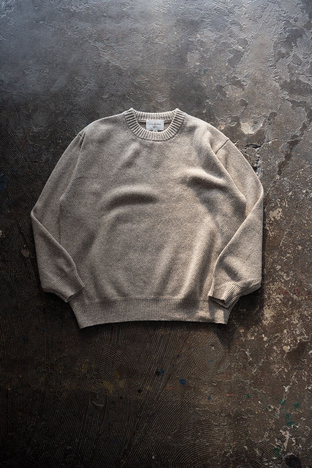 【26AW】ラムウール×ローシルクメランジニット(MELANGE BEIGE)