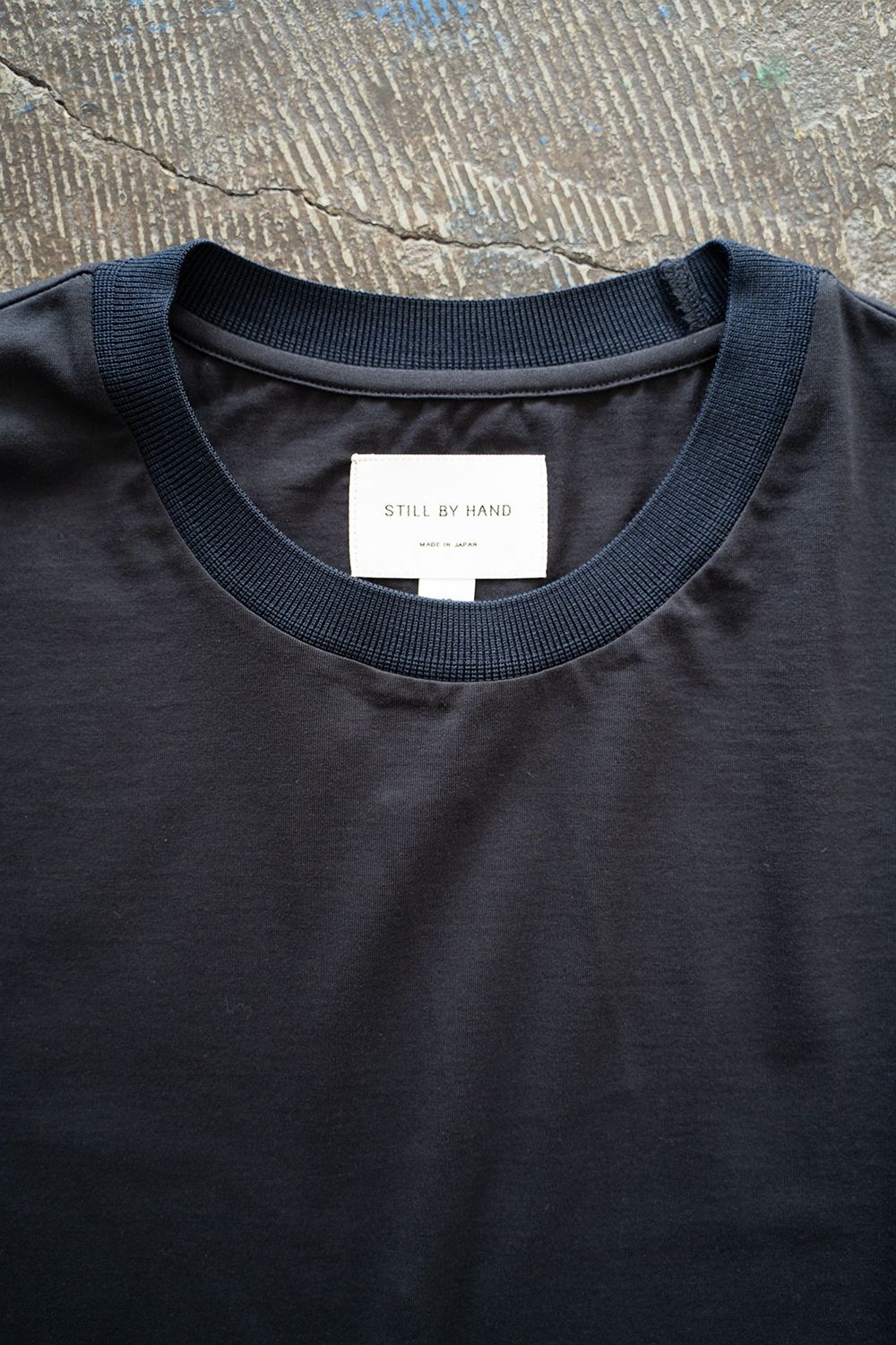 【ラスト1点】【25SS】オーバーサイズネックリブTシャツ(BLACK NAVY)