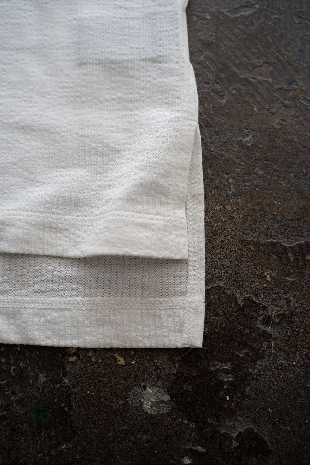 【ラスト1点】【21SS】Shadow Stripe Mock Neck/シャドウストライプモックネックカットソー( WHITE)