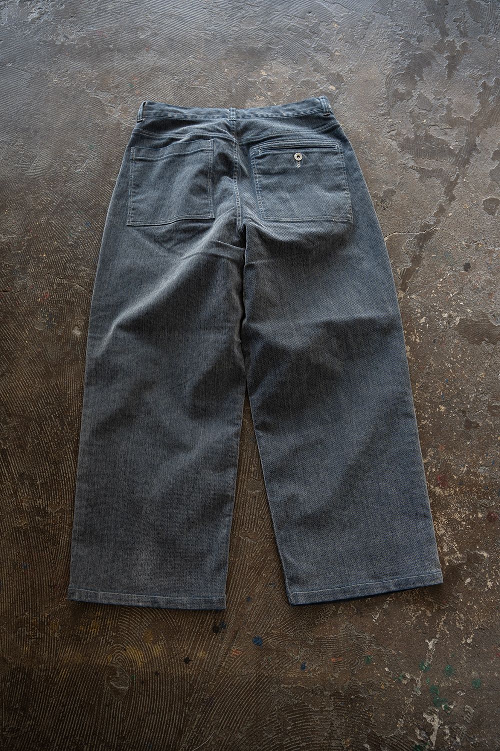 【26AW】Washed Flocked Denim Pants(FADED GRAY)