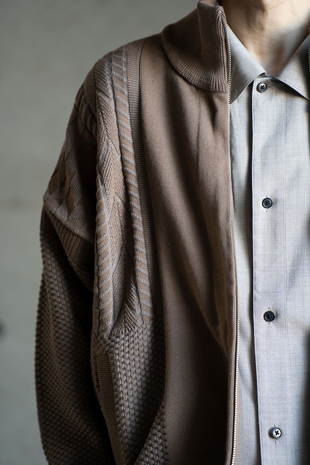 YASHIKI - 【ラスト1点】【22SS】Natsumi Knit Blouson(MOCHA