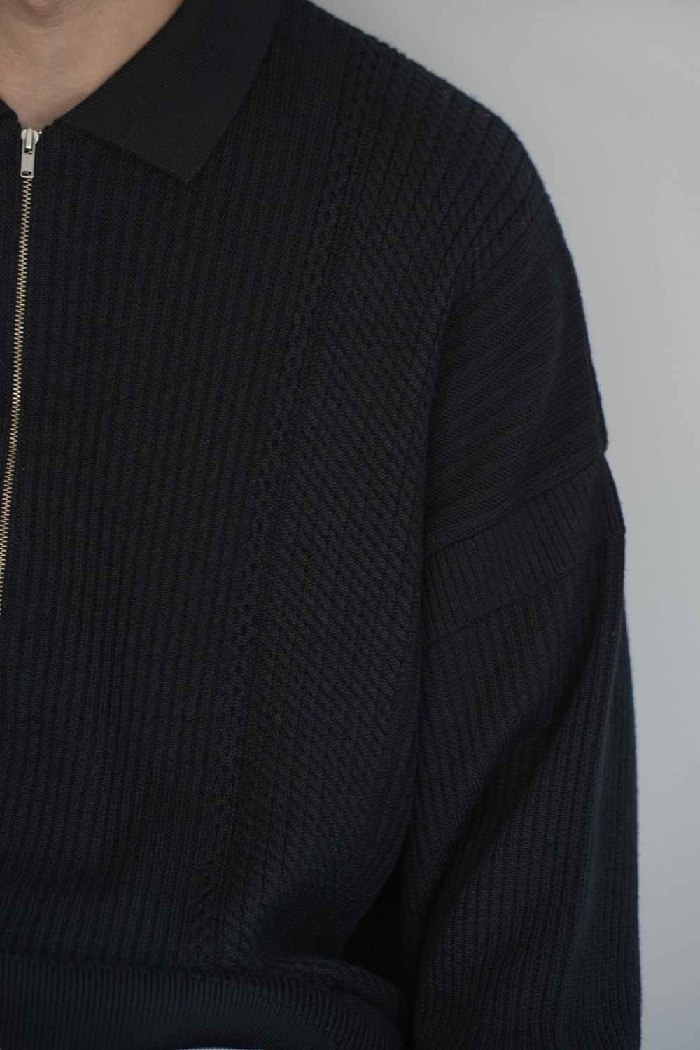 【26AW】Teriha Zip Polo(BLACK)