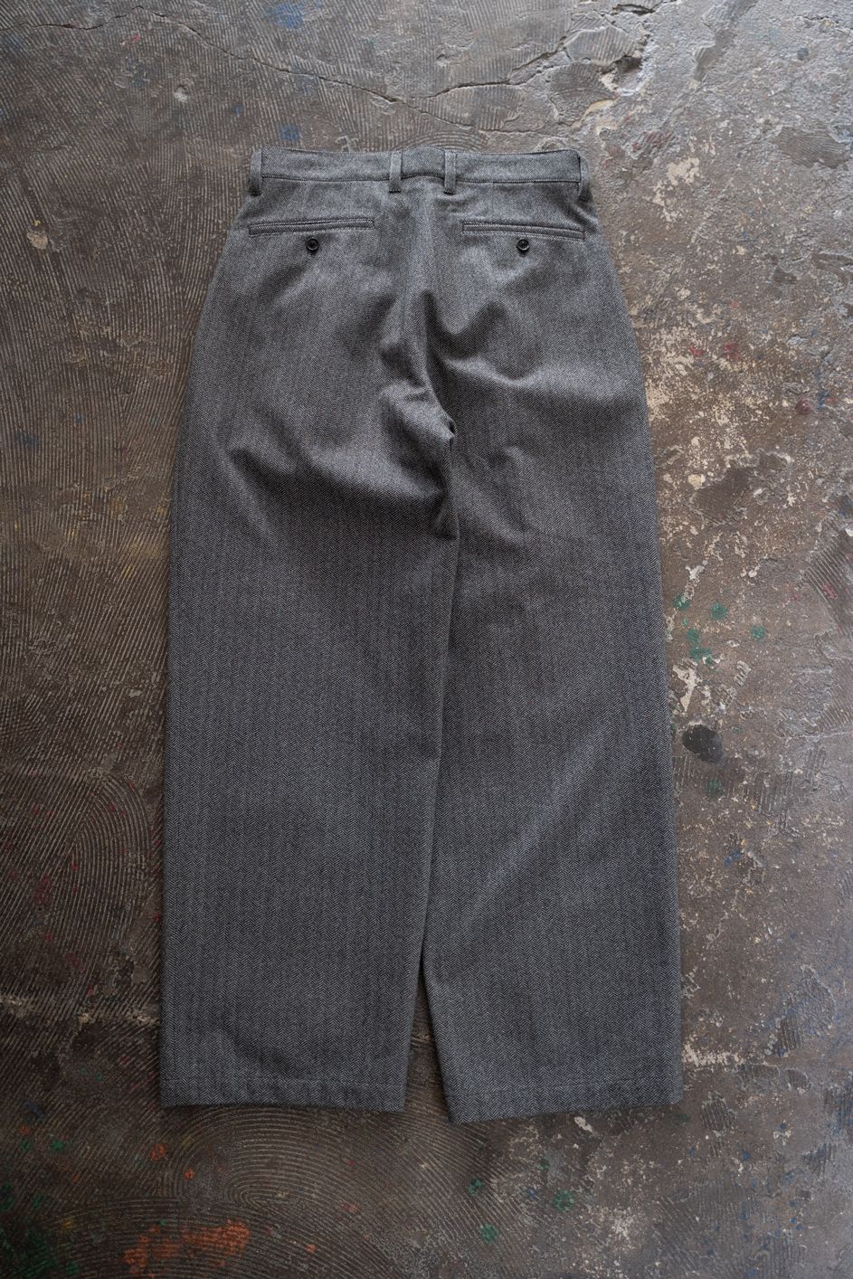 【26AW】2-Tack Herringbone Wide Slacks/2タックワイドスラックス(GRAY)