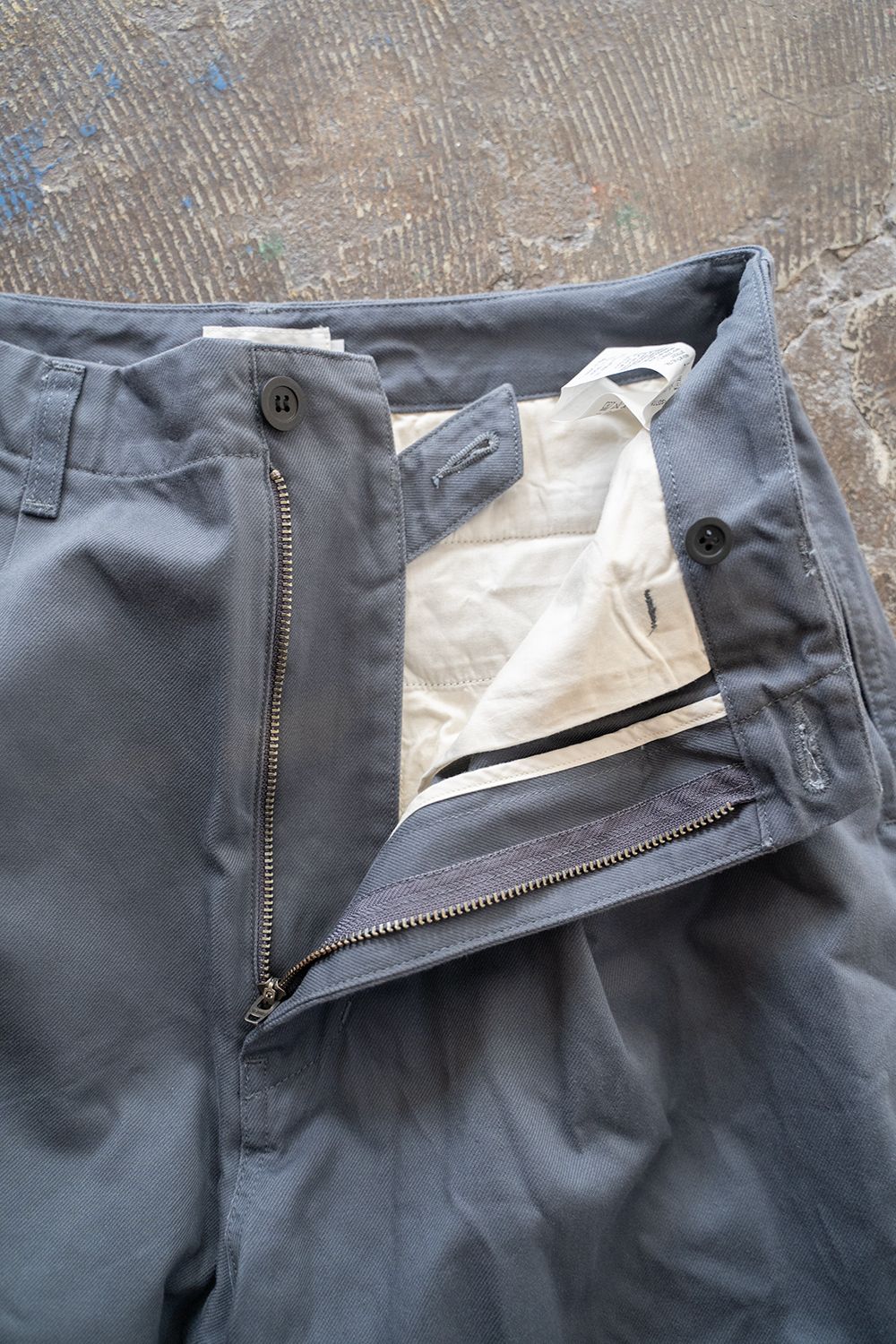 【ラスト1点】【23SS】コットンドリルワイドパンツ(BLUE GRAY)