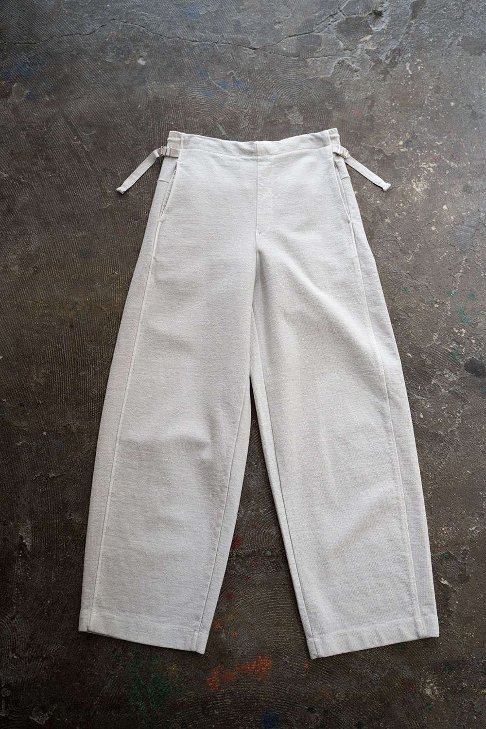 【ラスト1点】High Waist Easy Pants/ハイウエストインレイイージーパンツ(IVORY)