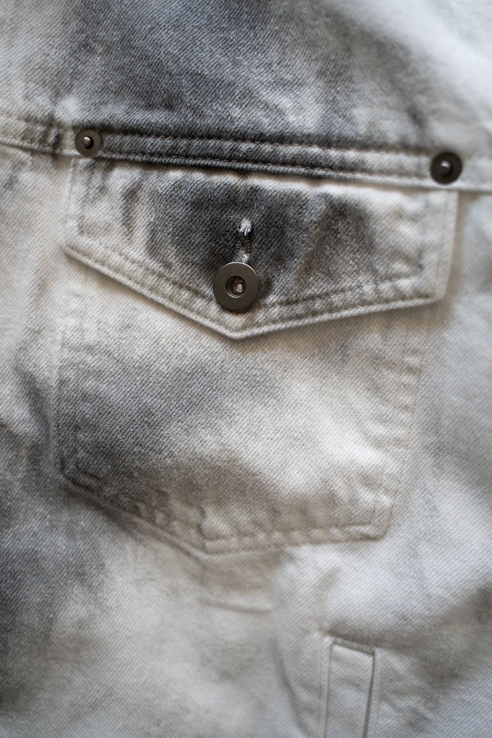 【ラスト1点】【25SS】Spray Short Denim Jacket/スプレーショートデニムジャケット(WHITE×BLACK)